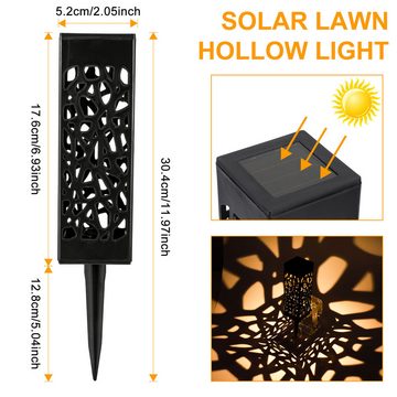BlingBin LED Solarleuchte 6pcs Solarlampe Gartenlicht Außen-Beleuchtung Schattenlaterne, witterungsbeständig, LED fest integriert, warmweiß, Warmweiß