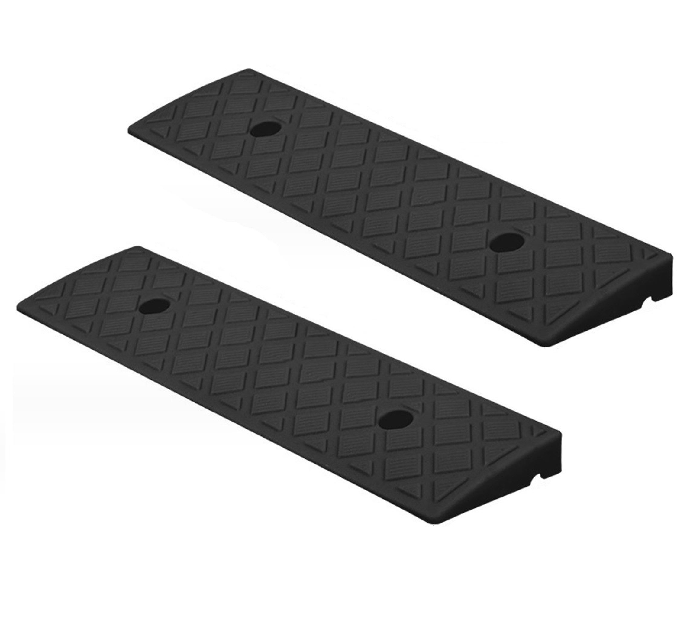 BAYLI Auffahrrampe 2er Set - Auffahrrampe 49x13x3 cm, Bordsteinrampe, Auffahrkeil