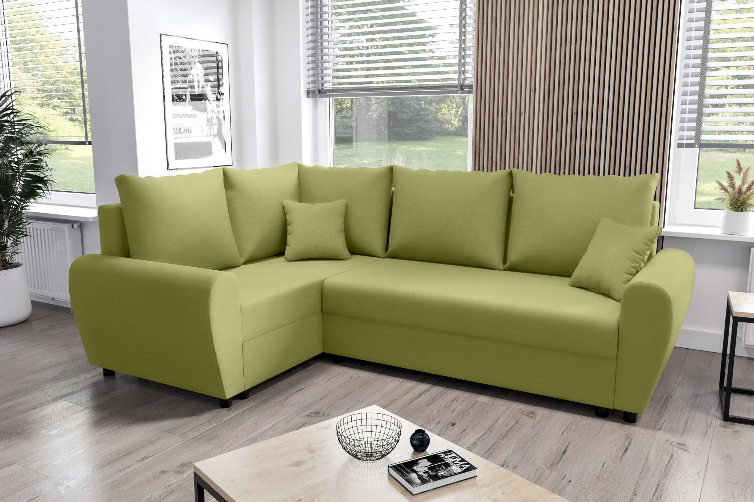 Stylefy Ecksofa Valence, L-Form, Bettfunktion, Sofa, mit Bettkasten, Design Modern Sitzkomfort, mit Eckcouch