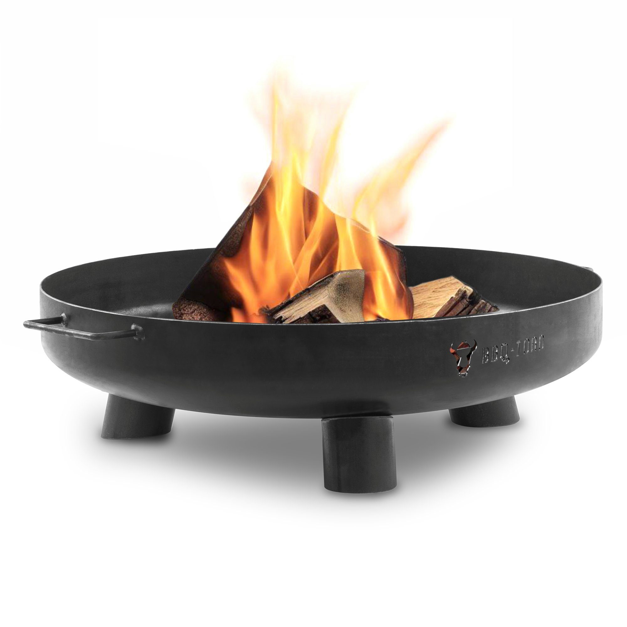 BBQ-Toro Feuerschale 60 cm, Schwarz, Outdoor Dreibein Feuerstelle für Garten und Terrasse, (4-St), mit Griffen