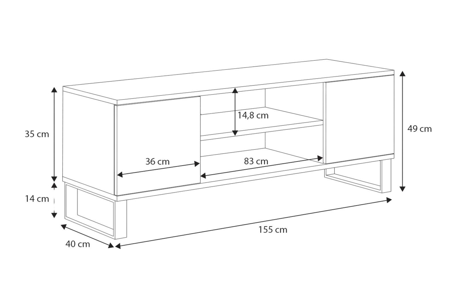 Raumhirsch Furniture Lowboard Focus, Stehendes Fernsehregal günstig online kaufen