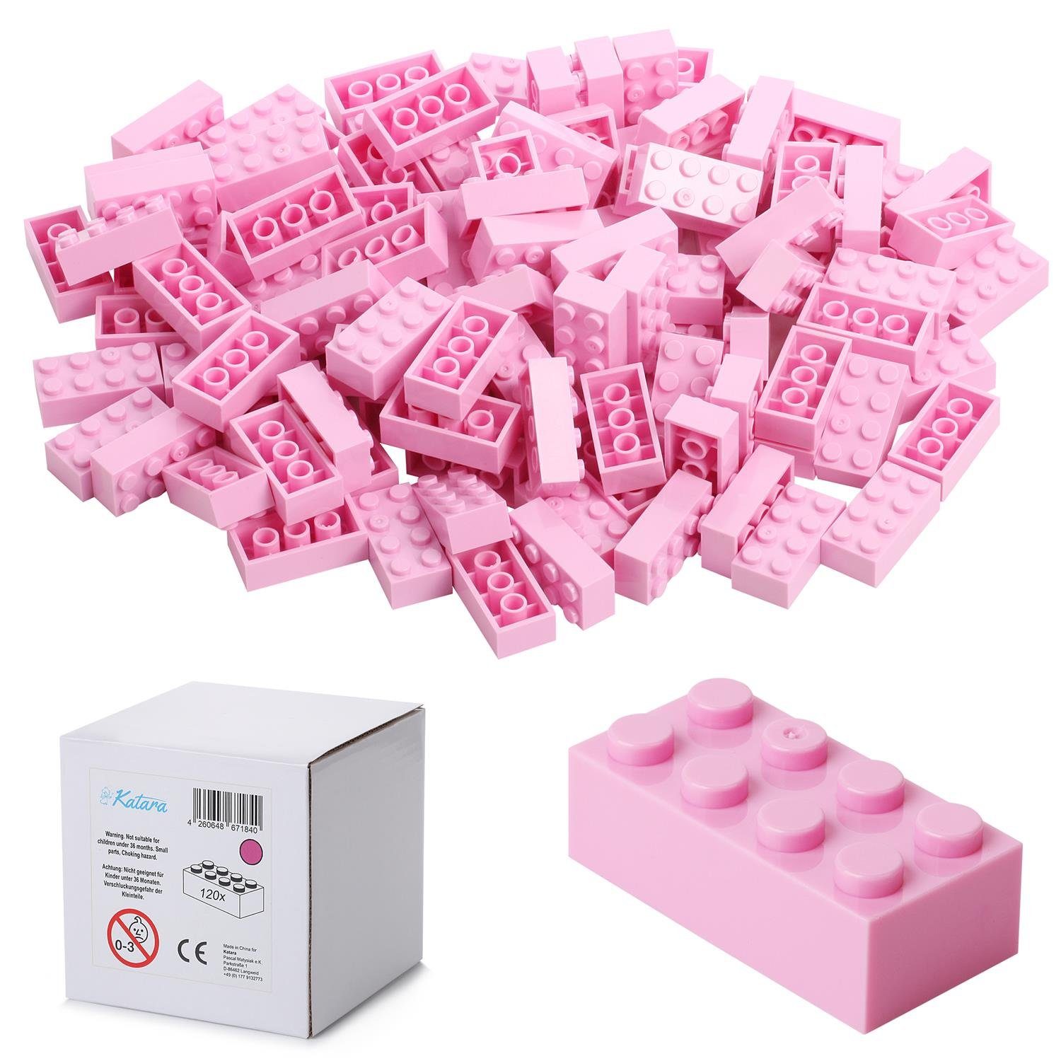 Katara 120 Steckbausteine 4x2 Noppen, Spielzeug Konstruktionsspielsteine, (Packung), 100% Kompatibel Sluban, Papimax, Q-Bricks, LEGO®