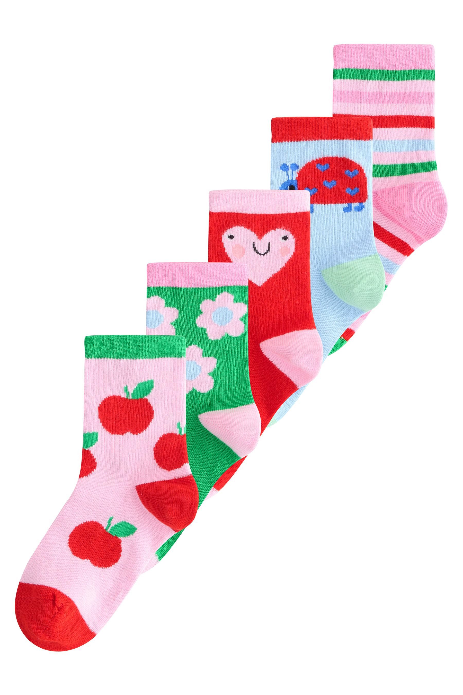 Next Kurzsocken Knöchelhohe Socken mit Motiv, 5er-Pack (5-Paar)