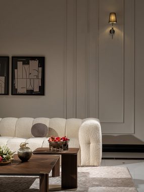 Polsterei Marya Sofa Der Himmel, Set, 2-tlg Modernes Design I BESTSELLER, Bezugsqualitäten Garantierte, PUFFIN Bouclé 3+1 Sofa Creme-weiß 250 x 96 cm inkl.Sessel