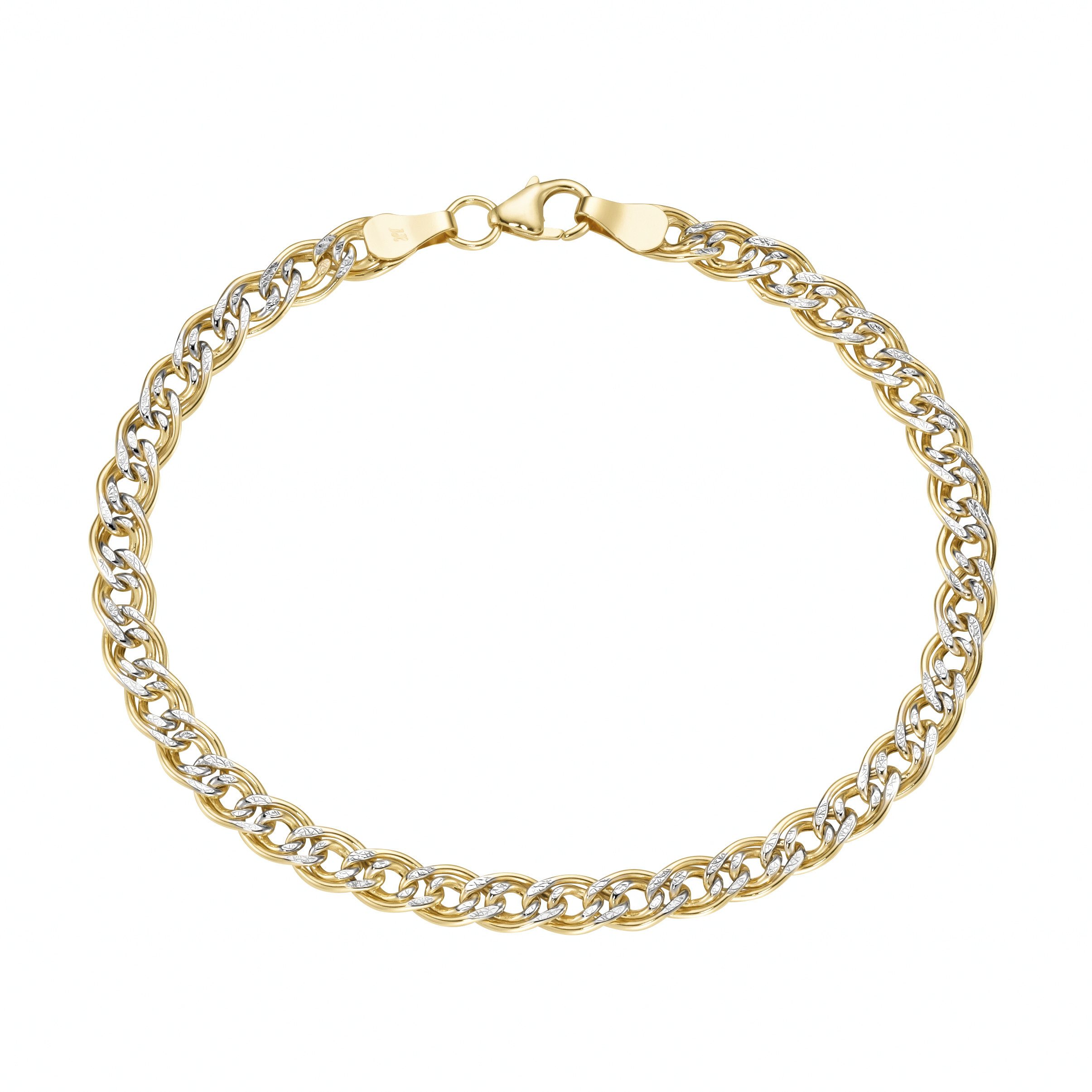 Luigi Merano Armband Doppel-Panzerkette, bicolor, Gold günstig online kaufen