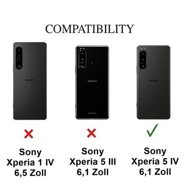 CoverKingz Handyhülle Hülle für Sony Xperia 5 IV Handyhülle Silikon Case Bumper Cover 15,49 cm (6,10 Zoll), Handyhülle Bumper Silikoncover Softcase Carbonfarben