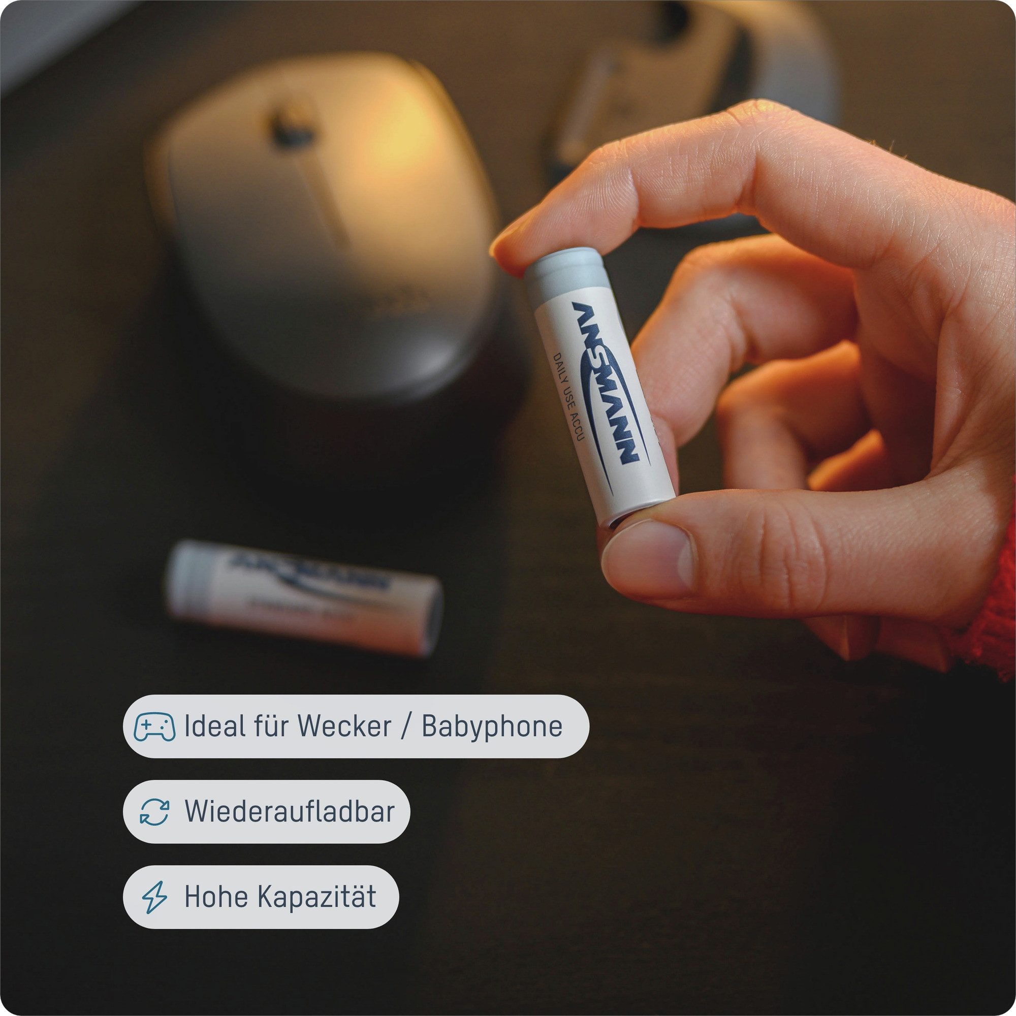 ANSMANN AG Akku AAA 550mAh Micro NiMH 1,2V – 1000x wiederaufladbar (8 Stück) Akku 550 mAh (1.2 V)