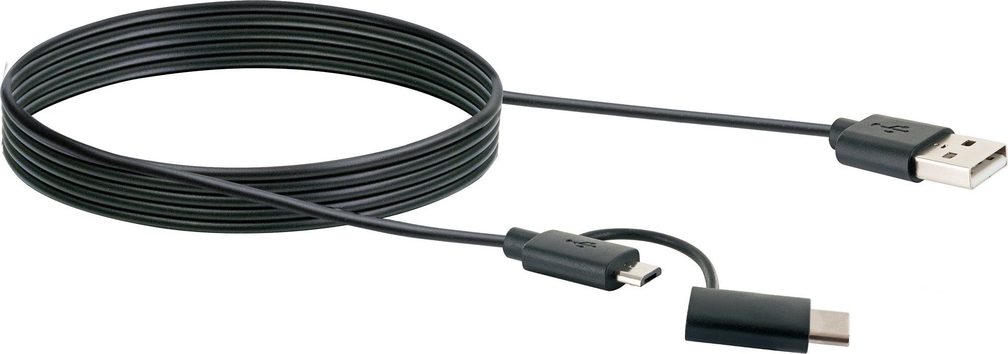 Schwaiger CK3112 533 USB-Kabel, USB 3.1 C Stecker, USB 2.0 Micro-B Stecker, USB 2.0 A Stecker, (100 cm)