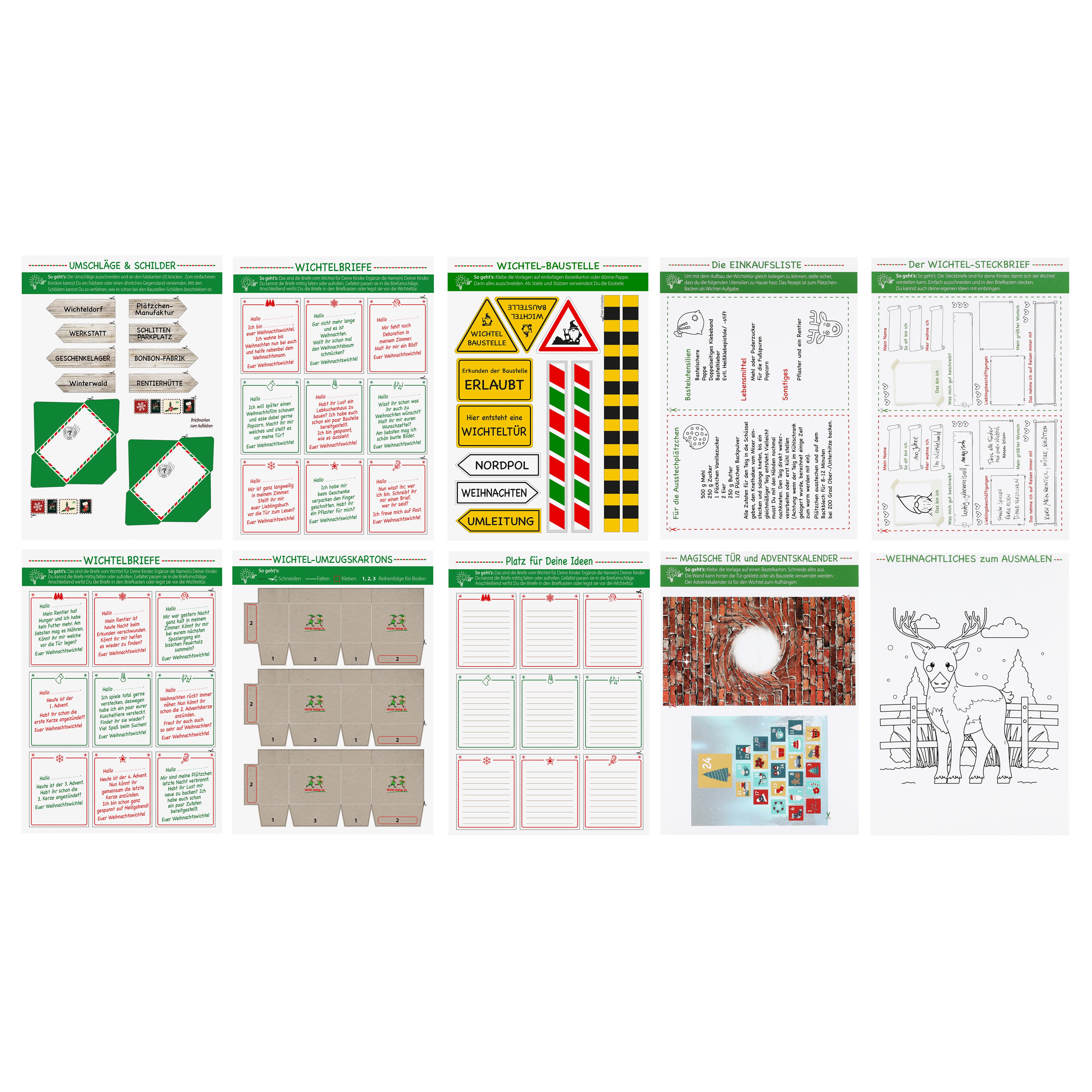 Nordstern DIY-Adventskalender Wichteltür-Set mit Wichtelbriefen, Baustelle uvm. (41-tlg), DIY-Dekoration – Bild 2 von 5