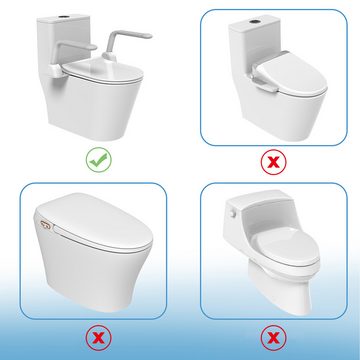 HEUFFE WC-Aufstehhilfe Sicherheitsarmlehne ohne Bohren, Edelstahl, belastbar bis 181 kg, ‎56.6 x 42 x 23.2 cm