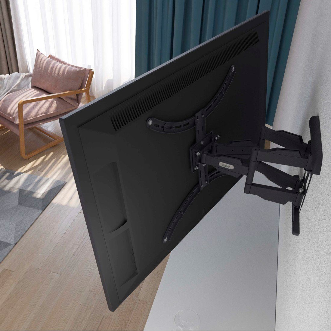 Hama TV-Halterung schwenkbar VESA, ausziehbar, (neigbar, TV-Wandhalterung, bis und kg) (bis Zoll) 50 90 90“