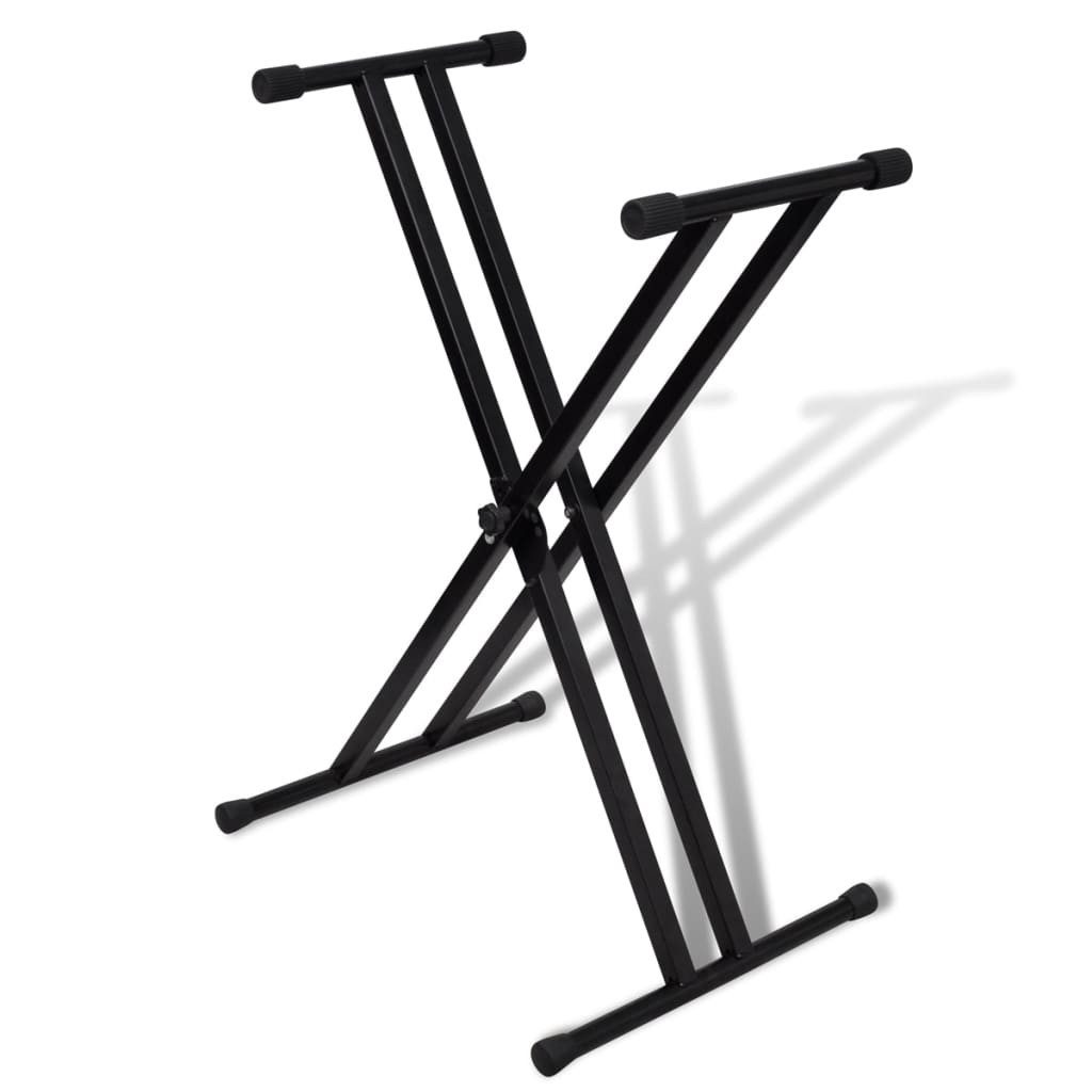 Musikinstrumentenständer Verstellbare Doppelversteifter Keyboardständer X-Rahmen