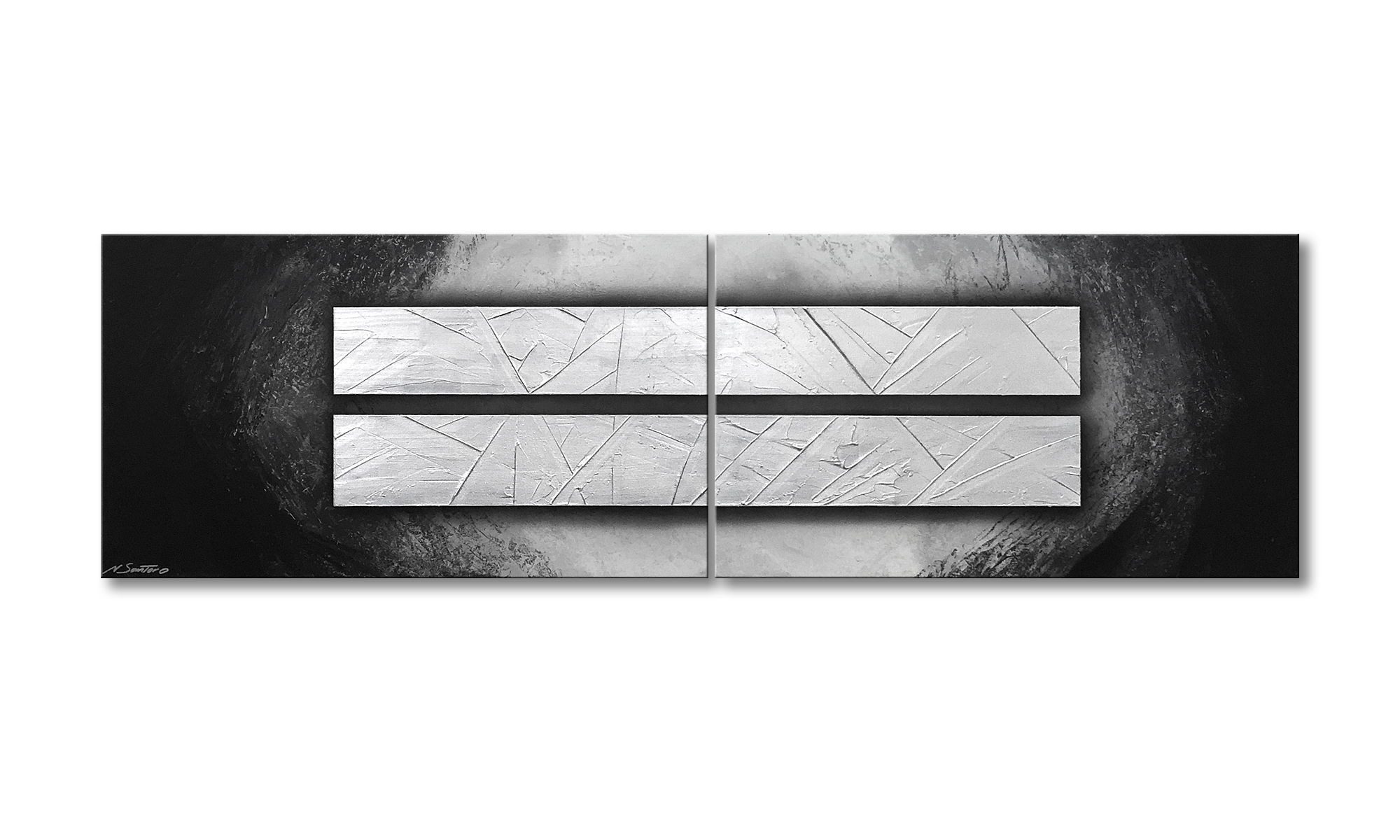 WandbilderXXL Gemälde Twins In Mind 200 x 60 cm, Abstraktes Gemälde, handgemaltes Unikat