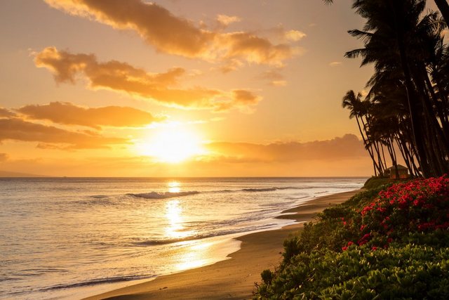 Papermoon Fototapete »Tropical Sunset Kaanapali Beach«, glatt-Otto