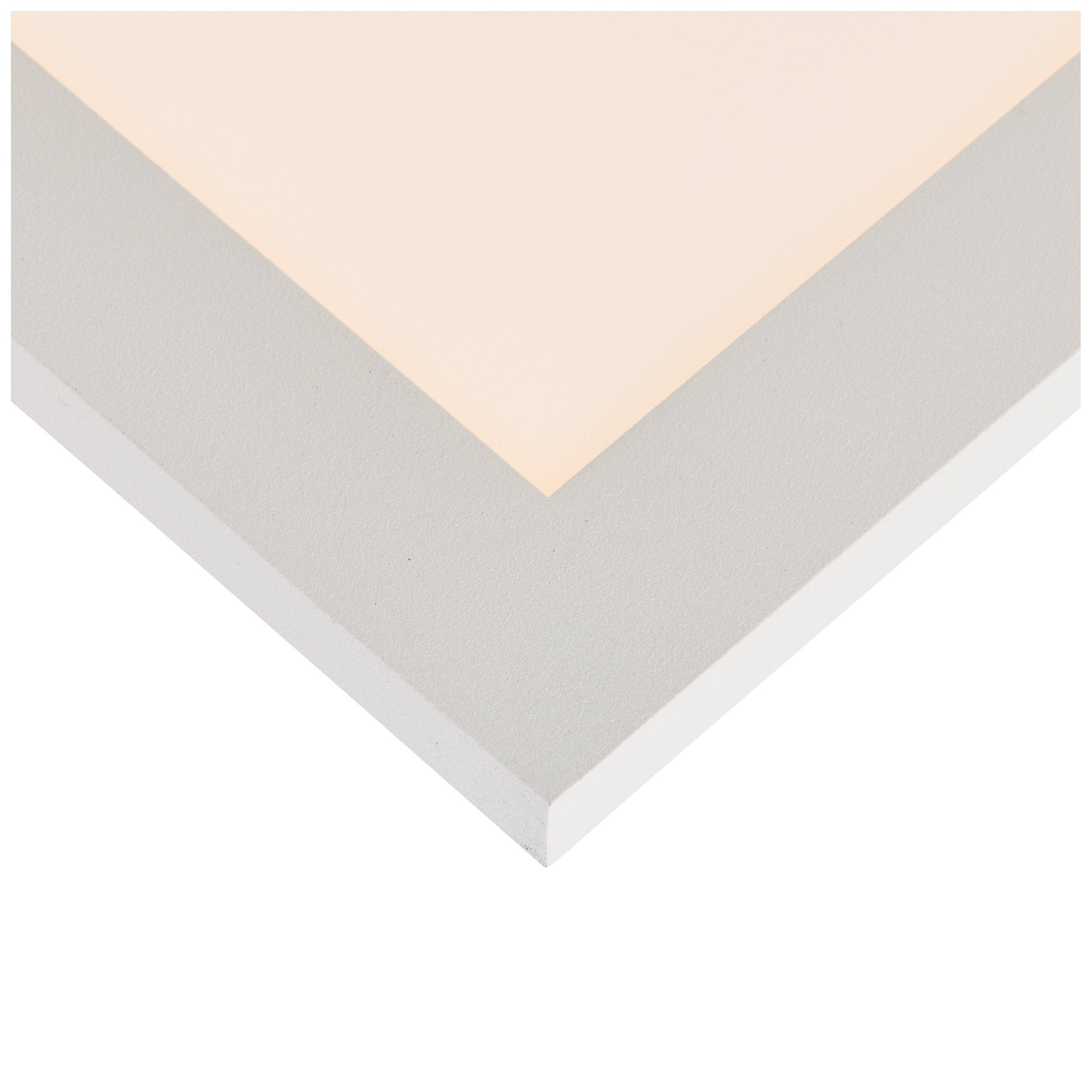 Brilliant Deckenaufbau-Paneel Aufbauleuchte sand Jacinda, 40x40cm weiß, Metall/Kunststoff LED Jacinda
