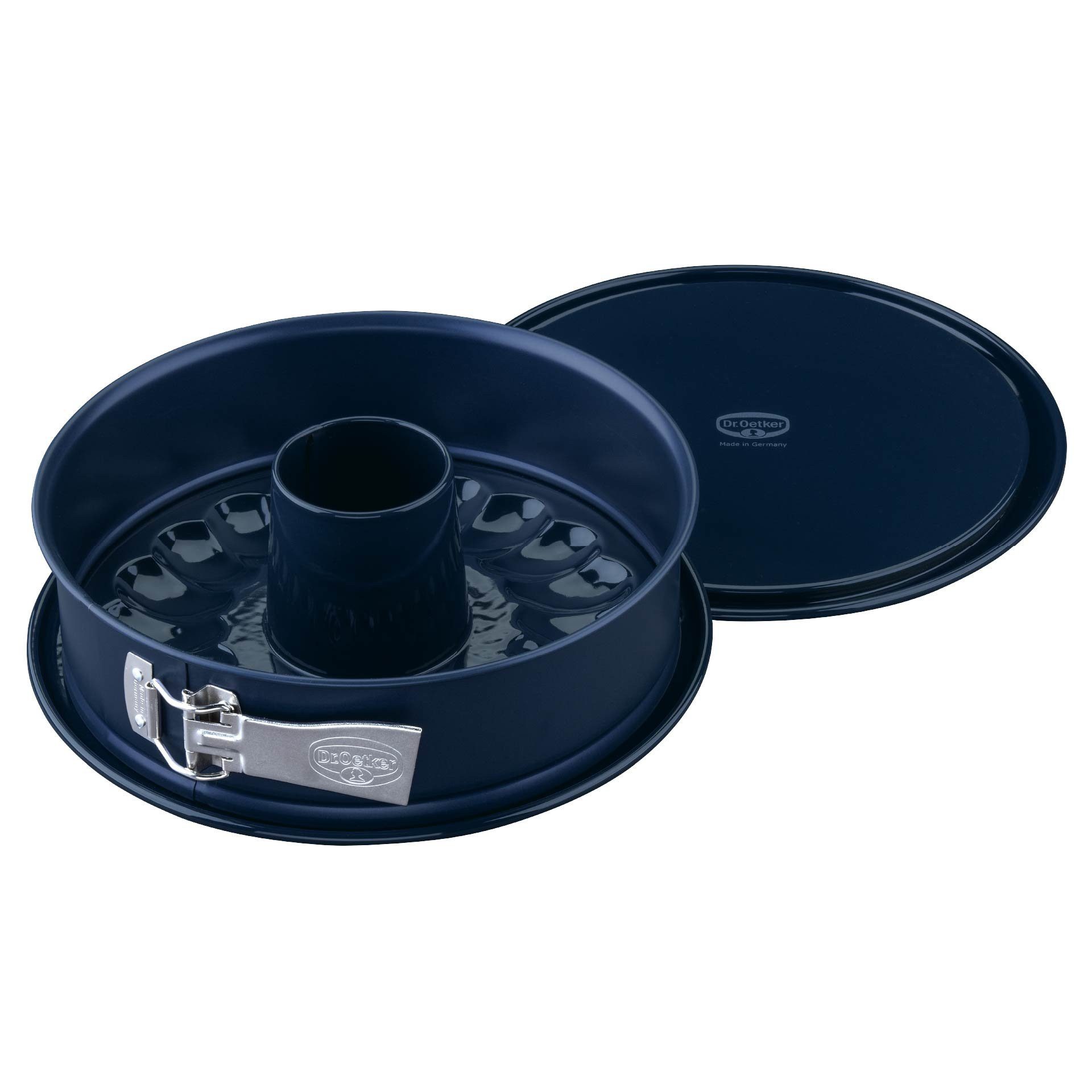 Dr. Oetker Küchenhelfer Springform Springform mit Emaille-Servier- und Rohrboden, Antihaft-Ring