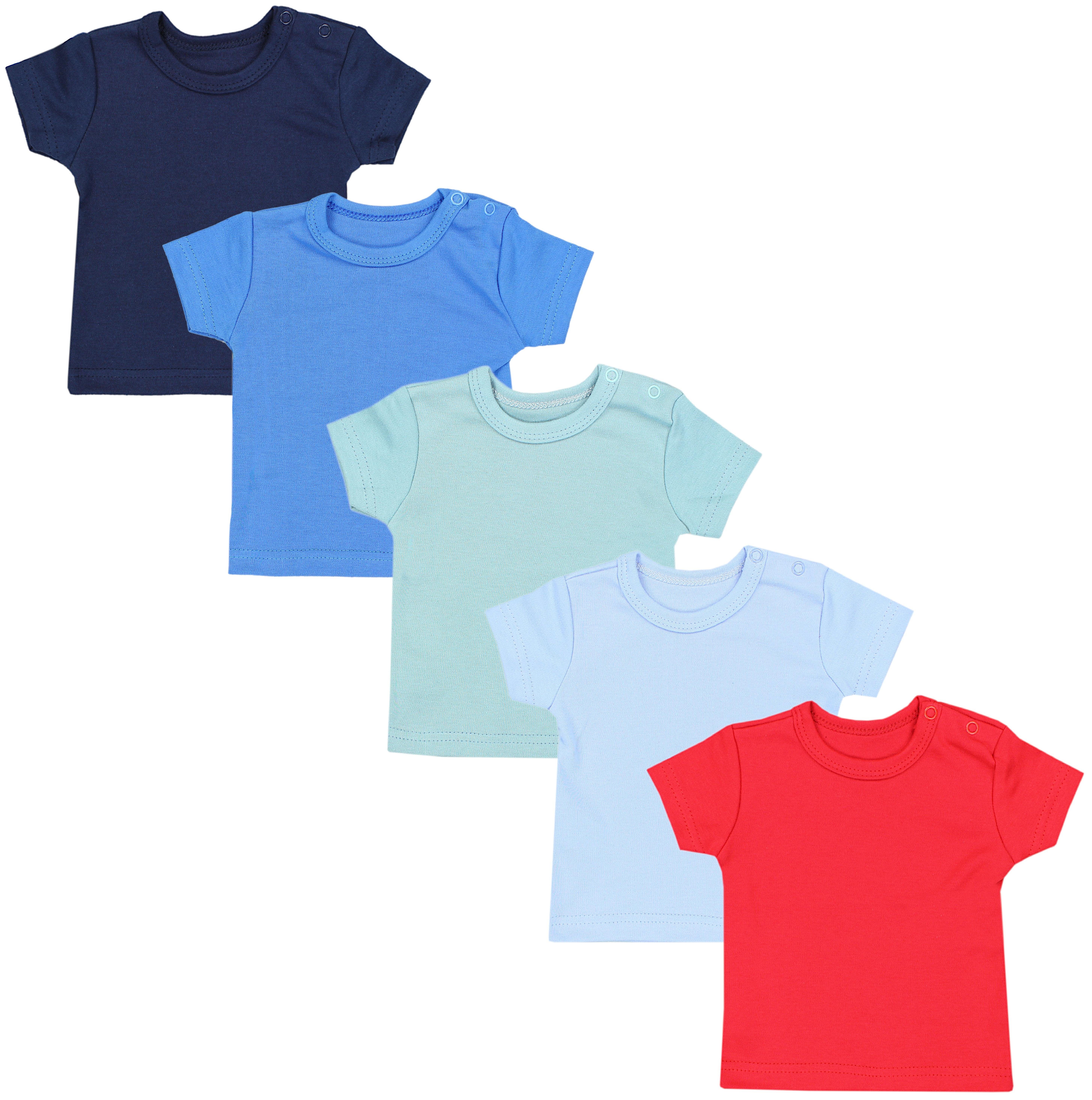 TupTam T-Shirt TupTam Baby Jungen Kurzarm T-Shirt 5er Set (5-tlg) Rot Dunkelblau Blau Grün Hellblau