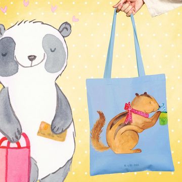 Mr. & Mrs. Panda Tragetasche Eichhörnchen Smoothie - Sky Blue - Geschenk, Beuteltasche, Einkaufsta (1-tlg), Lange Tragegriffe