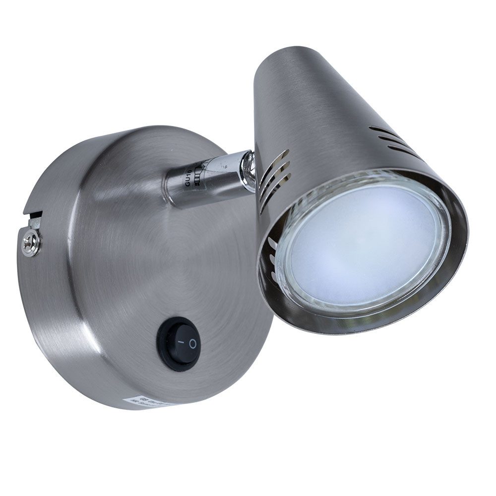 GLOBO LIGHTING Wandleuchte, Leuchtmittel nicht inklusive, Wandleuchte schwenkbar Wandstrahler silber Flurlampe Wandlampe GU10. € 19,99