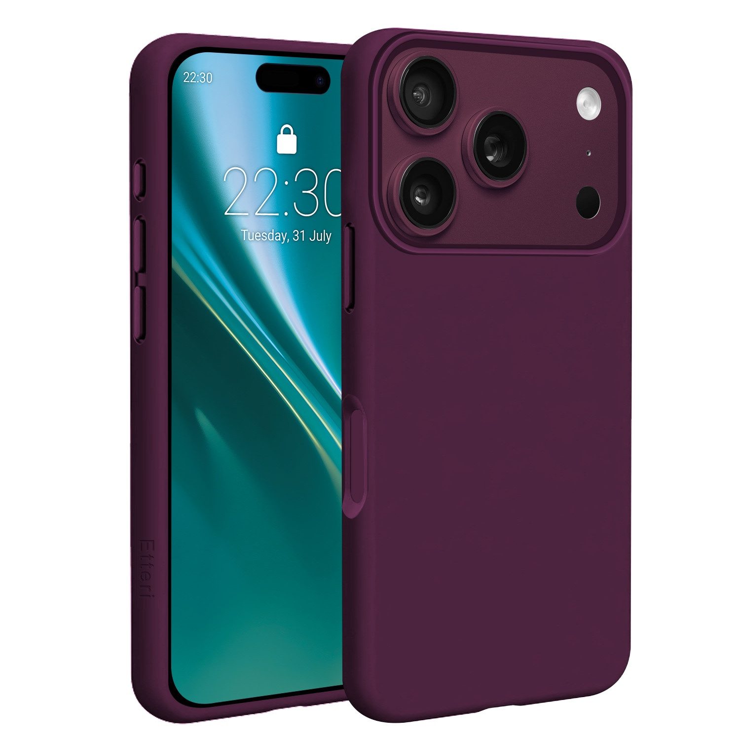 Etteri Handyhülle Silicone Mag kompatibel mit Apple iPhone 17/18 Pro Max Burgund 6,9 Zoll, Weiche Oberfläche mit 2300-Gs-Magnet und Mikrofaser-Innenfutter