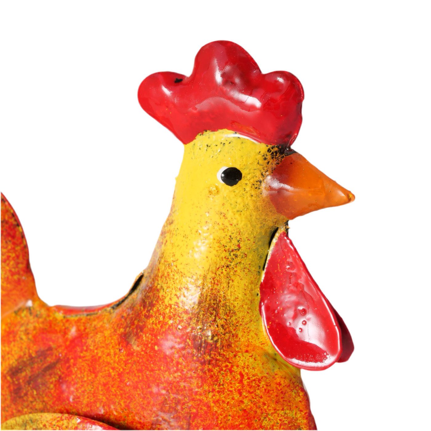 MF Tierfigur Deko Hühner aus Metall Handgefertigt Bunt 2er Set (2 St) – Bild 4 von 5