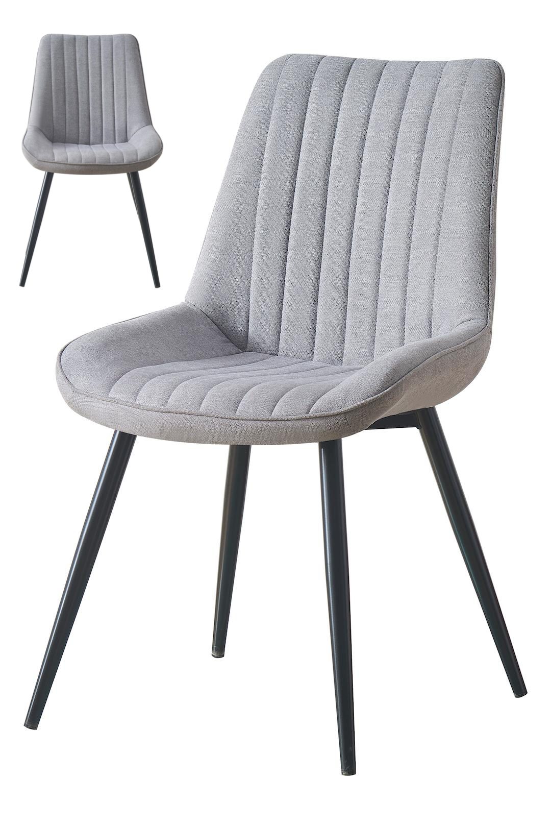 Esszimmerstuhl 2/4/6 Esszimmer Stühle Küchenstuhl Polsterstuhl grau 53x62x87cm