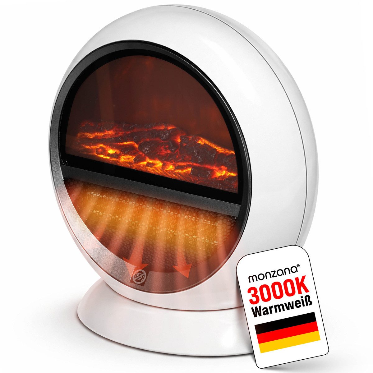 Deuba Heizlüfter, 1500 W, Kamin Optik Elektrokamin LED Flammen Effekt 2 Hei günstig online kaufen