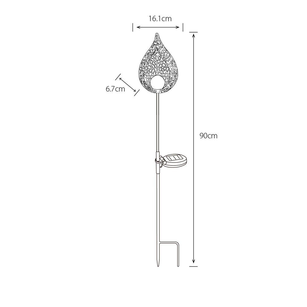 etc-shop LED Solarleuchte, Solar Fackeln Gartendeko verbaut, fest LED-Leuchtmittel Steckleuchten Kaltweiß, Flamme Solarleuchte