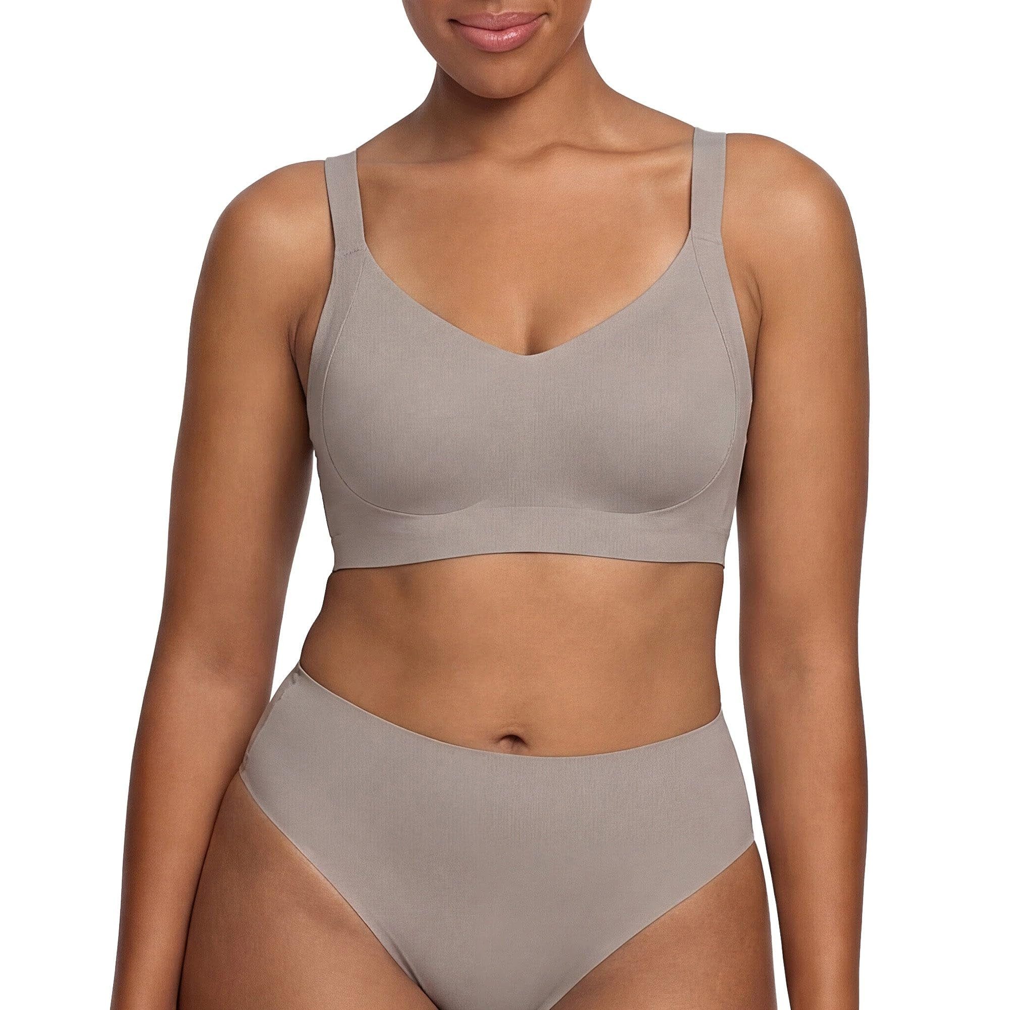 cfab by creamy fabrics Bügelloser BH Seamless Compact Push-Up BH-Dark Taupe-S (1-tlg)