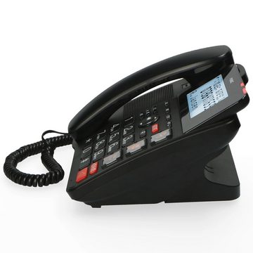 Fysic FX-8025 Festnetztelefon (Mobilteile: 1, mit schnurlosem DECT Mobilteil und großen Nummerntasten)