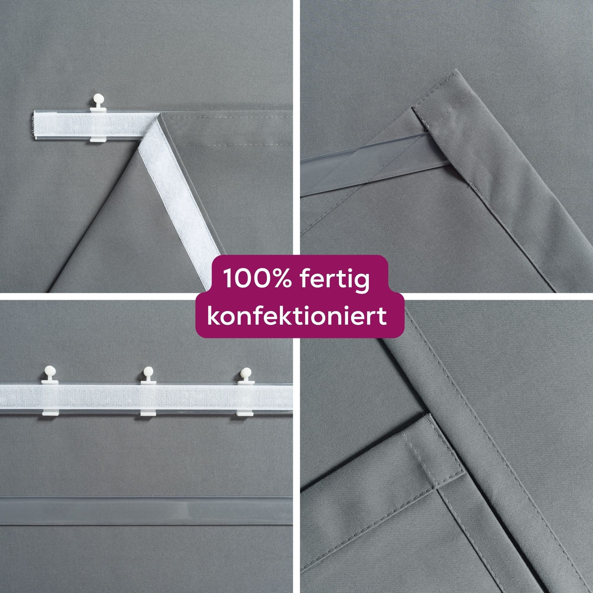 Beautex Verdunkelungsvorhang Blackout Schiebegardine blickdicht Maße 60x245 cm (1 St), blickdicht, verdunkelnd und lichtundurchlässig, inkl. Zubehör – Bild 3 von 5