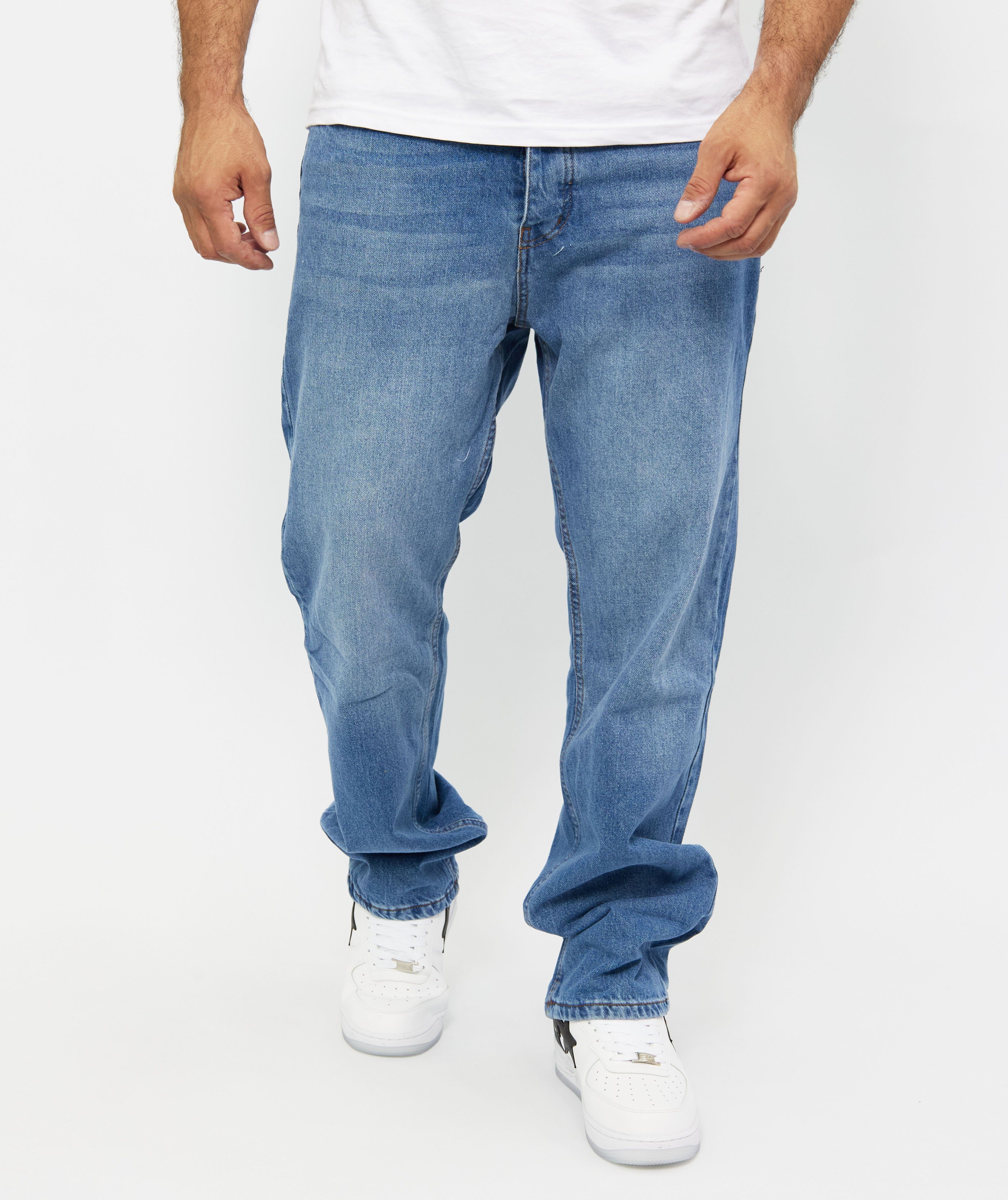 Denim Distriqt Loose-fit-Jeans Lässige Baggy Herren Jeans Hip Hop Jeans Blau W30/L34