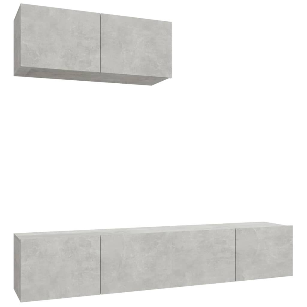 vidaXL TV-Schrank 3-tlg. TV-Schrank-Set Betongrau Holzwerkstoff günstig online kaufen