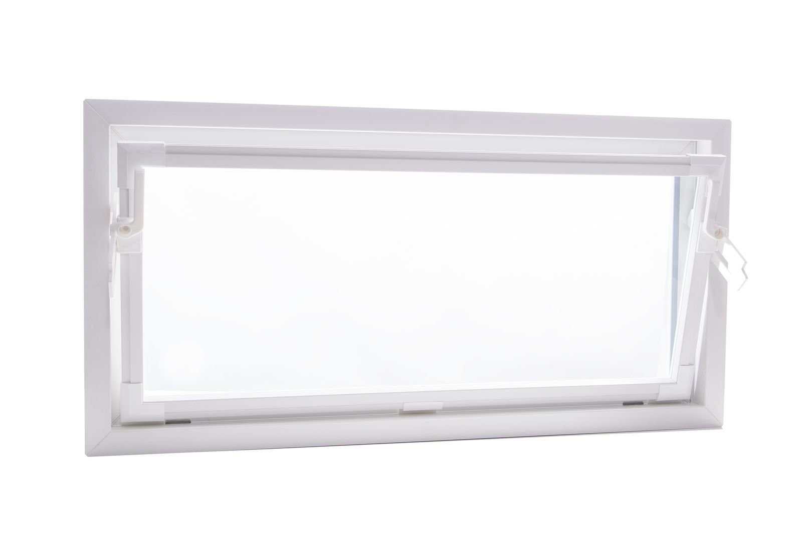 ACO Severin Ahlmann GmbH & Co. KG Kellerfenster ACO 90x60cm Einfachglas Nebenraumfenster Kippfenster Fenster weiß Kellerfenster, wärmeisolierende Kunststoff-Hohlkammerprofile