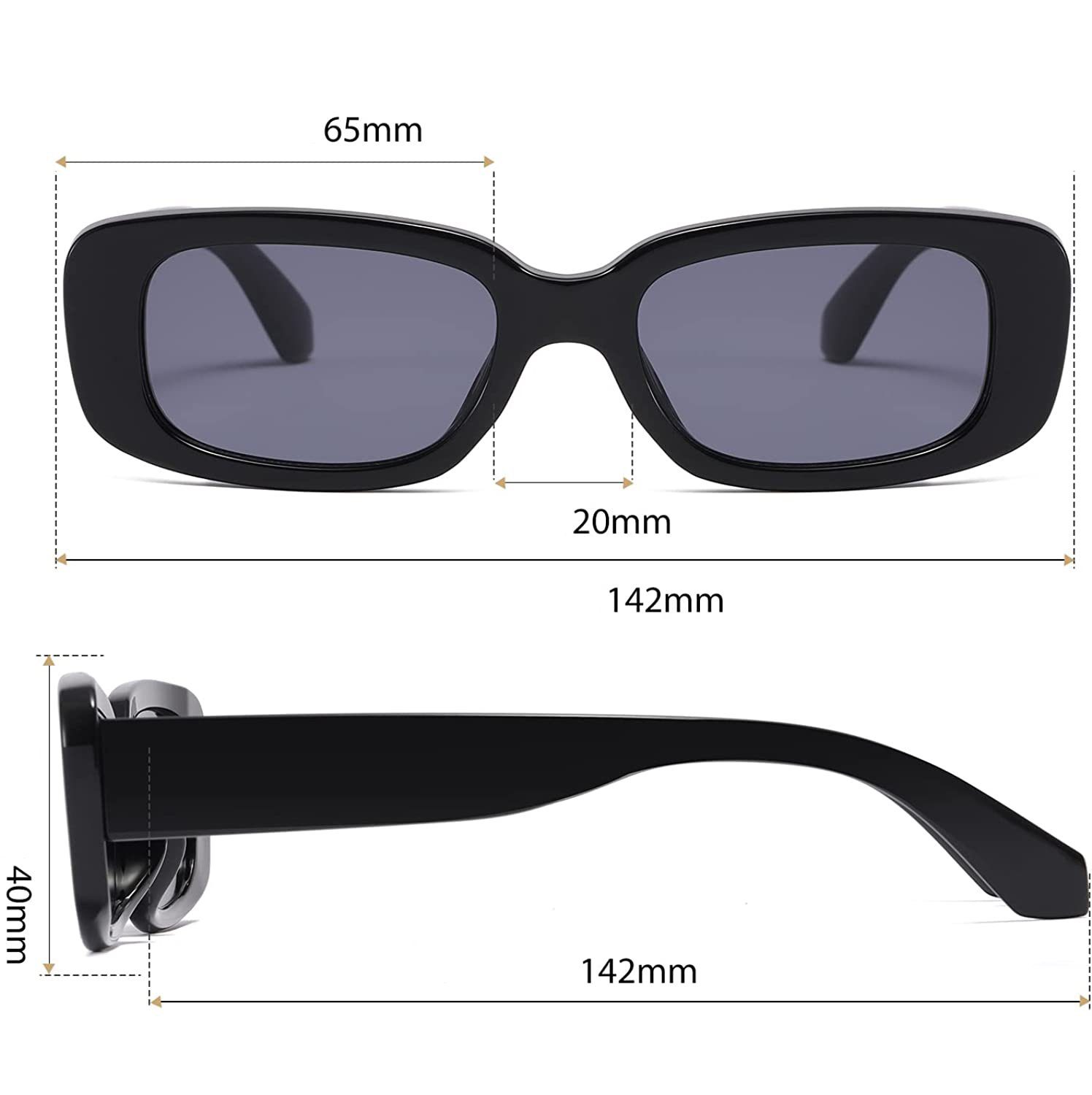 UV Rechteckige mit Jormftte Sonnenbrille Vintage Schutz UV400 Sonnenbrille