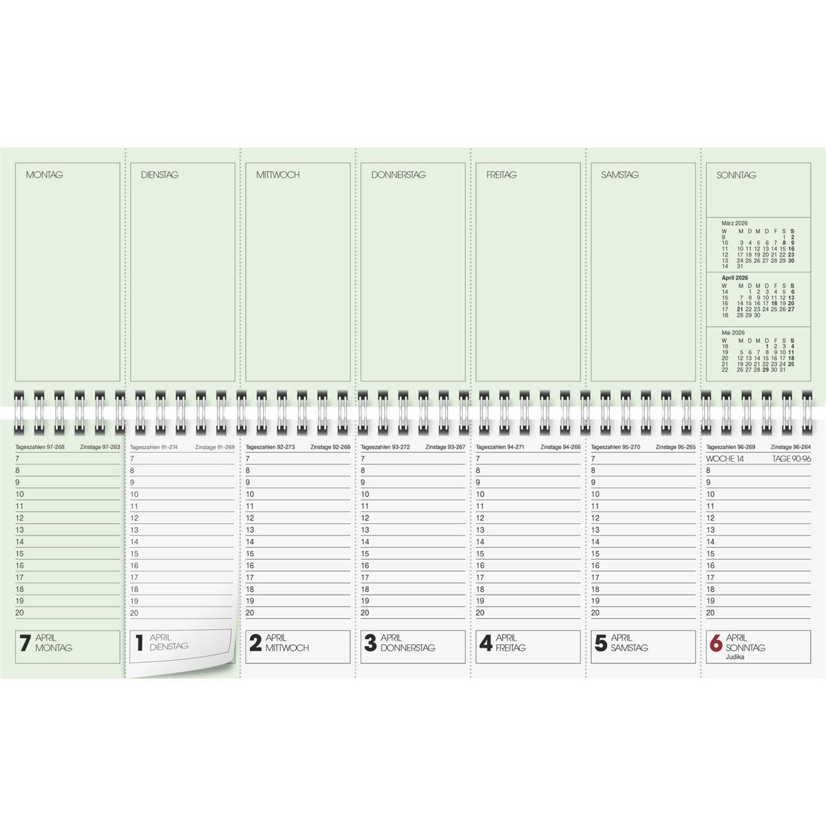 Baier & Schneider Querkalender Glocken 5072521506 Querkalender 316x106cm gn 1W/2S