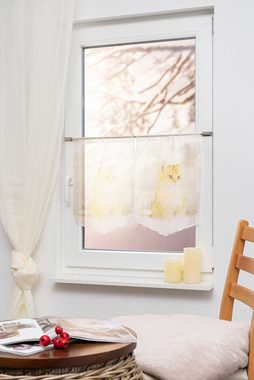 Scheibengardine SET Scheibenhänger Katze im Schnee, LYSEL®, (1 St), transparent, HxB 45x30cm