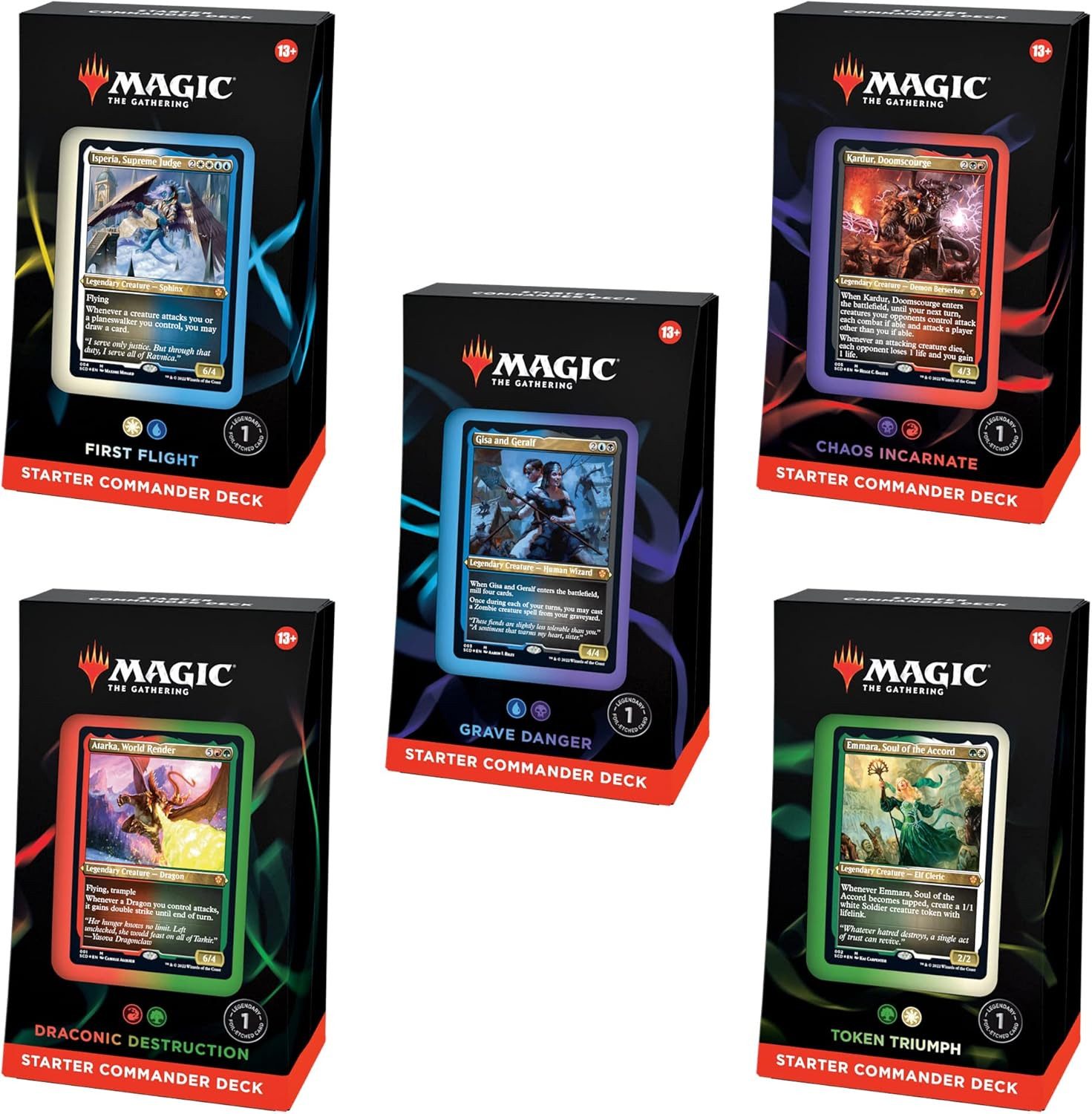 Magic the Gathering Sammelkarte Starter 2022 Commander Deck Bundle Englisch, Includes 5 Commander Decks