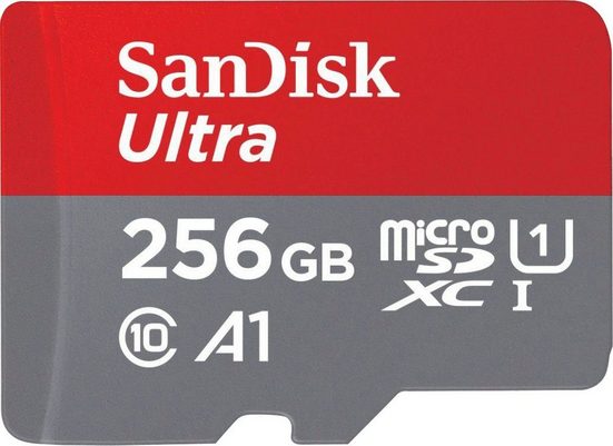 Sandisk »Ultra 256GB microSDXC« Speicherkarte (256 GB, Class 10, 120 MB/s Lesegeschwindigkeit, A1, UHS-I)