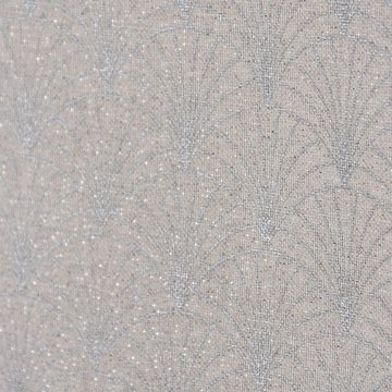 Stoff Dekostoff Lurex Glamour Schuppen Fächer hellgrau silber 1,40m, mit Metallic-Effekt
