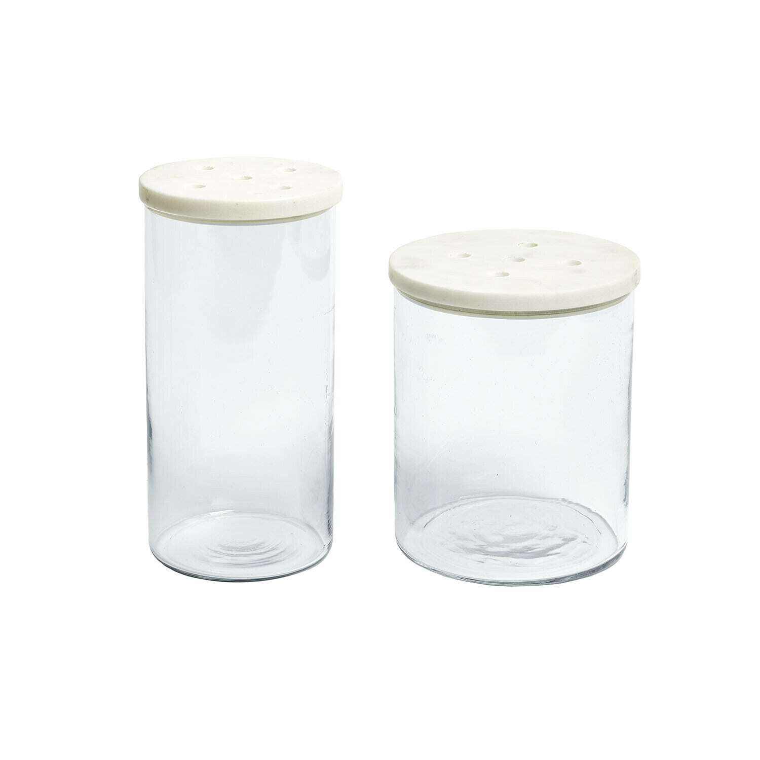 Mirabeau Vorratsdose Glasdose 2er Set Rosanella klar, Glas, Deckel: Marmor