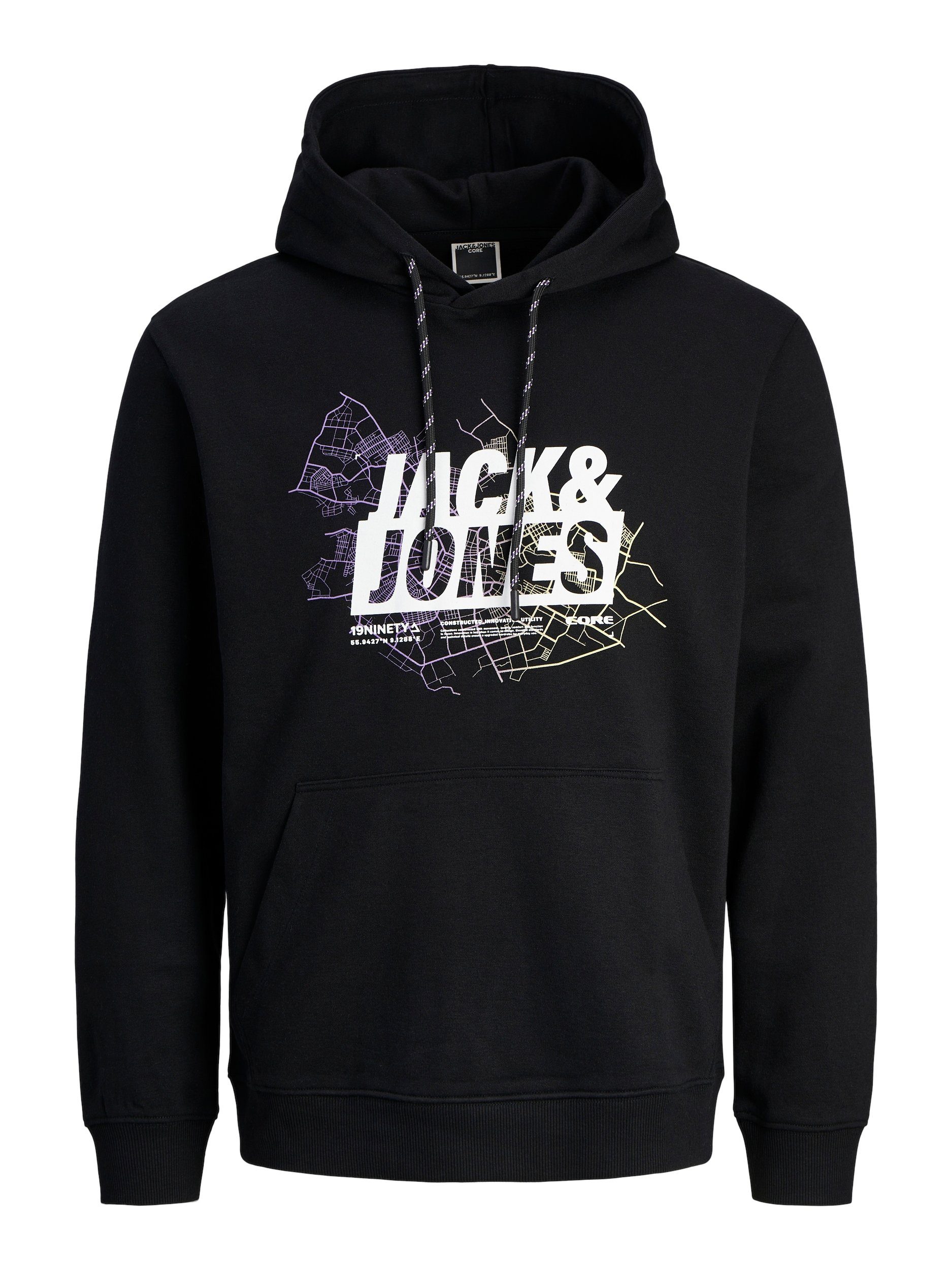 Jack & Jones Kapuzensweatshirt SWEAT JCOMAP LOGO Black SN HOOD