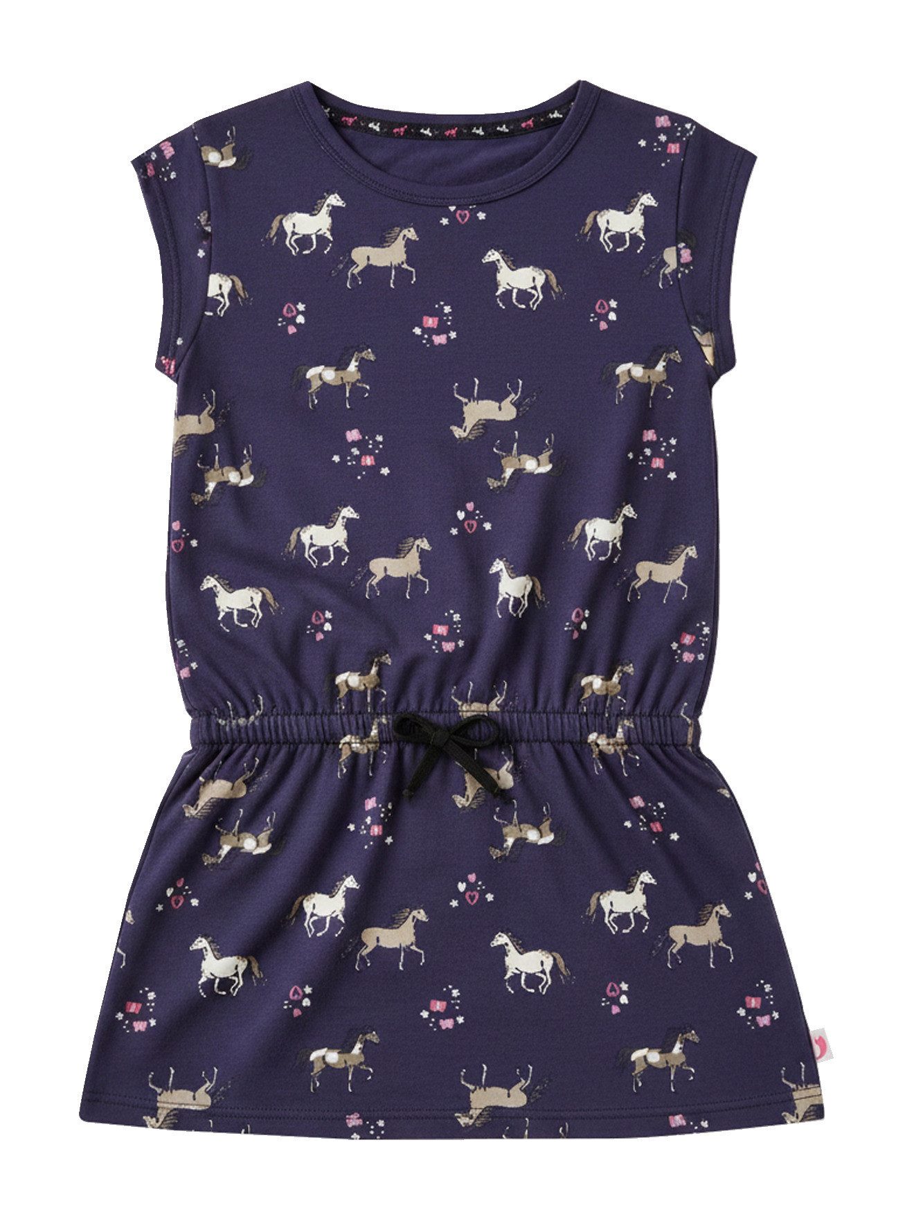 SALT AND PEPPER Minikleid Jerseykleid mit Pferde-Print & Kordelzug Mädchen