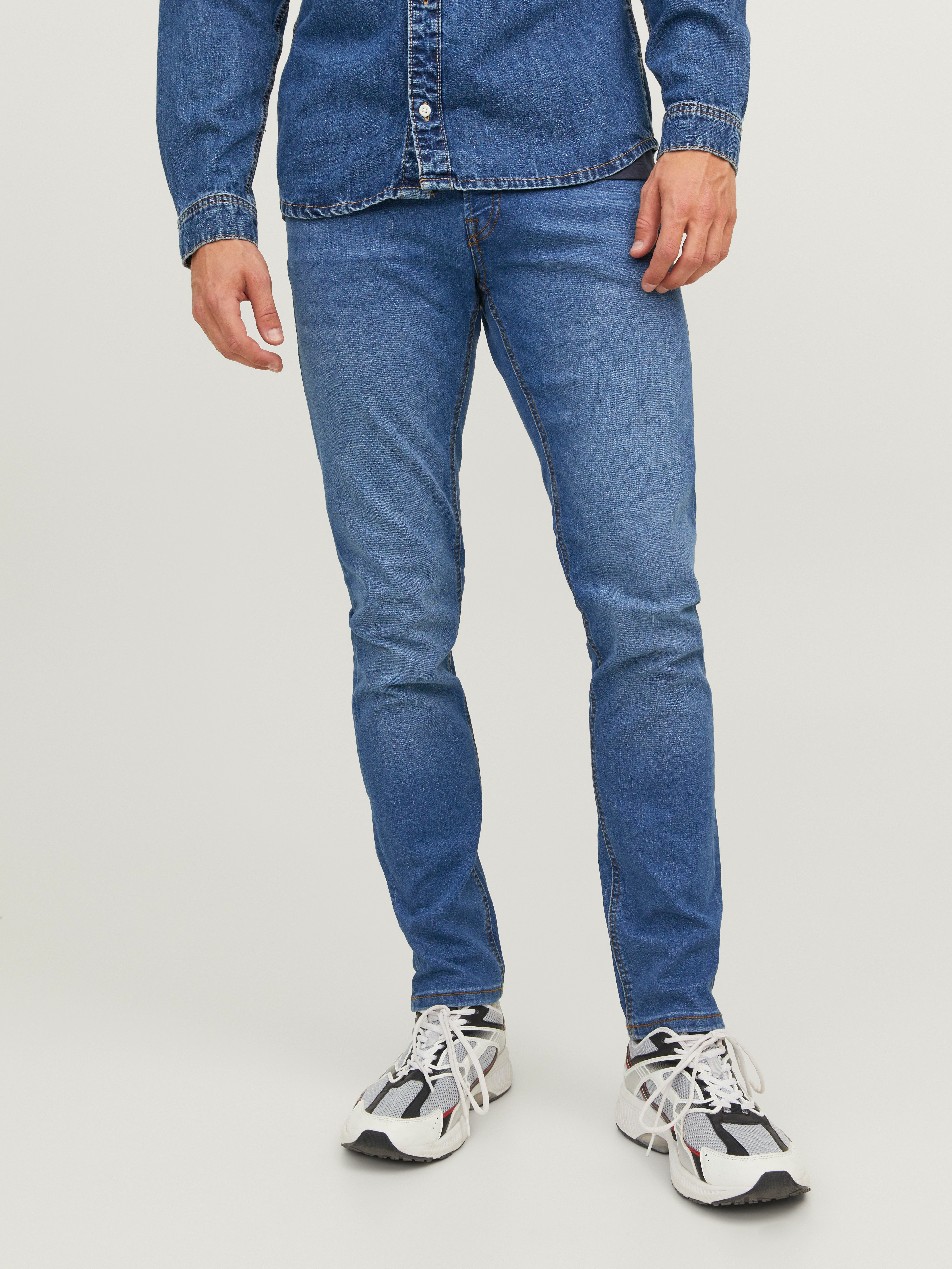 Jack & Jones Slim-fit-Jeans JJIGLENN mit Used-Look und Stretchkomfort Abriebeffekte, modisch, slim fit, Baumwollmischung