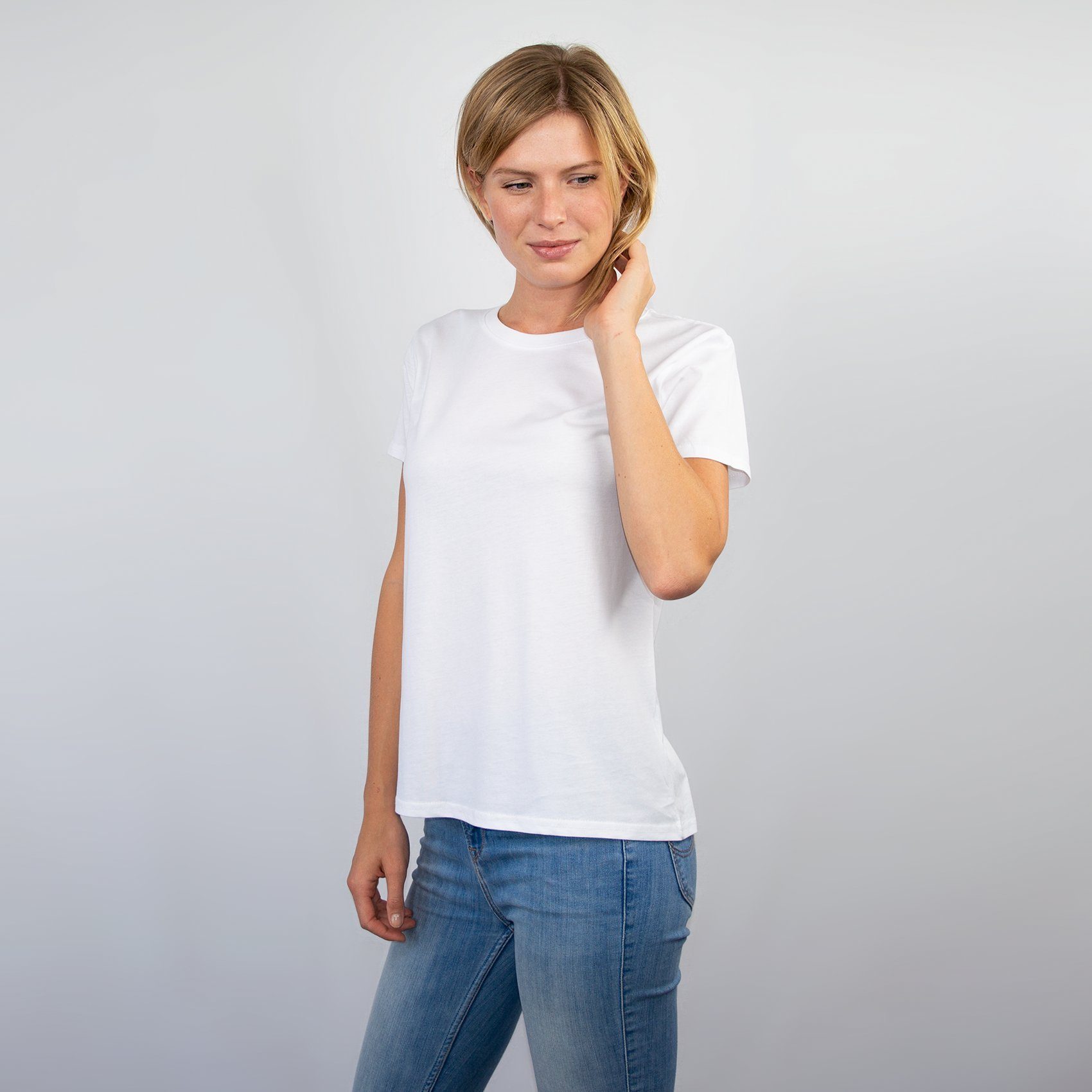 HONEST BASICS Rundhalsshirt W aus GRS White zertifizierter und OCS Bio-Baumwolle