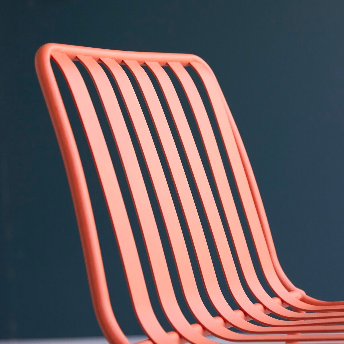 Tikamoon Metall Stuhl orange aus Esszimmerstuhl