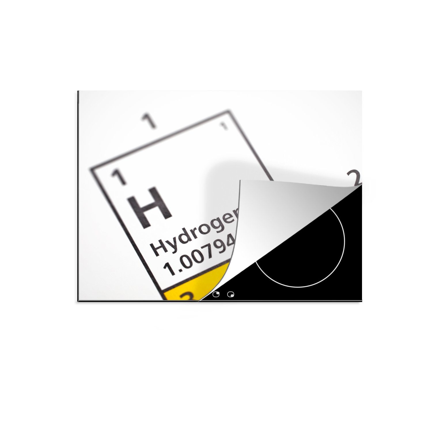 MuchoWow Herdblende-/Abdeckplatte Wasserstoff im Periodensystem, Vinyl, (1 tlg), 60x52 cm, Mobile Arbeitsfläche nutzbar, Ceranfeldabdeckung