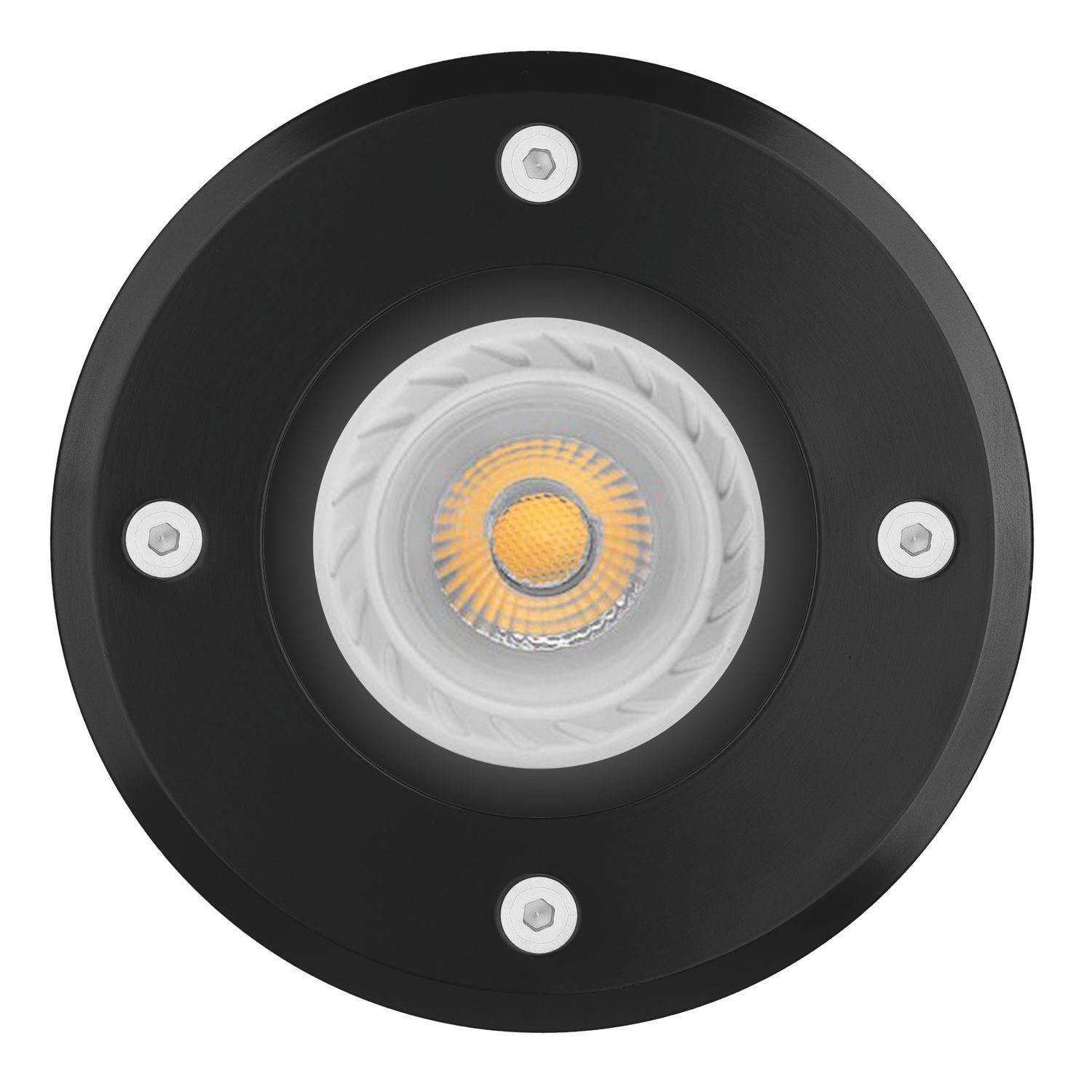 LEDANDO LED Einbaustrahler 3er Markenstrahler Schwarz LED Set vo GU10 Bodeneinbaustrahler mit LED