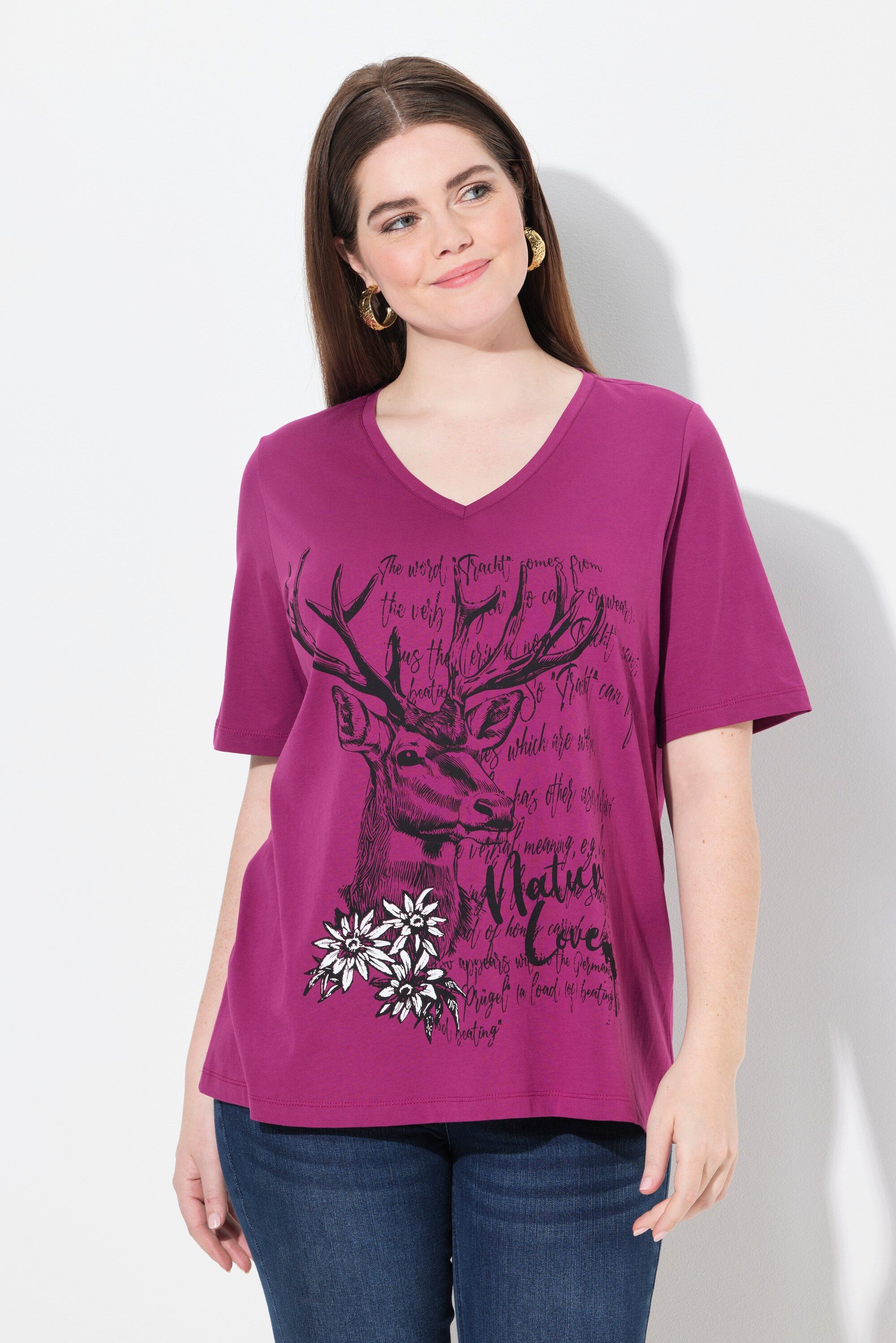 Ulla Popken T-Shirt T-Shirt Trachtenmotiv Classic günstig online kaufen