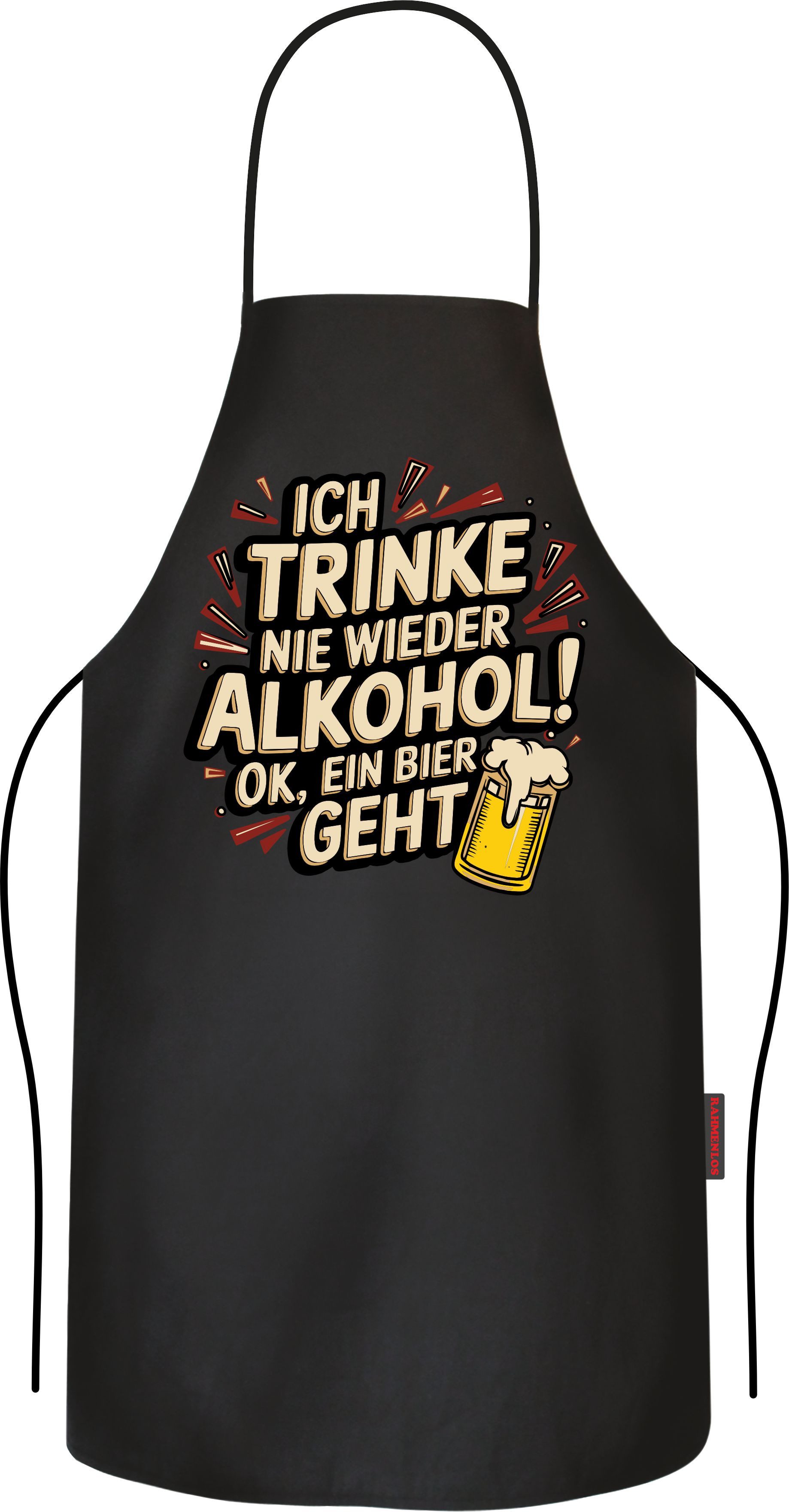 RAHMENLOS® Grillschürze Kochschürze Küchenschürze als Geschenk für Männer: Ok, eins geht